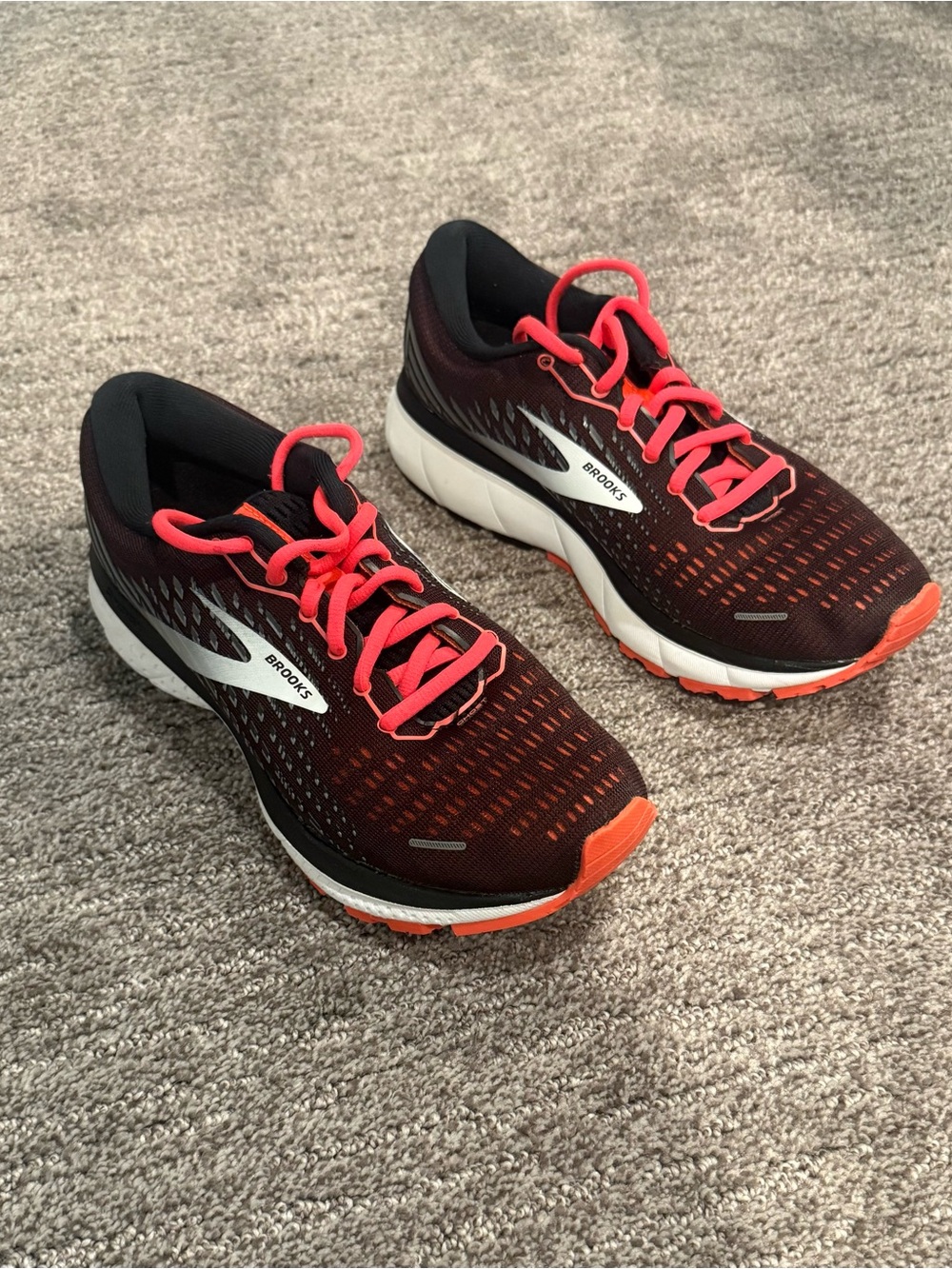 Brooks Women’s Running Sneakers - Black with Coral Accents